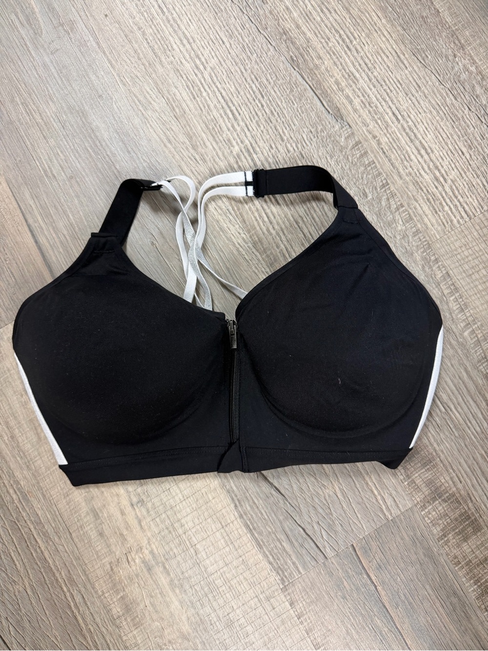 Victoria's Secret Black Sports Bra with White Straps